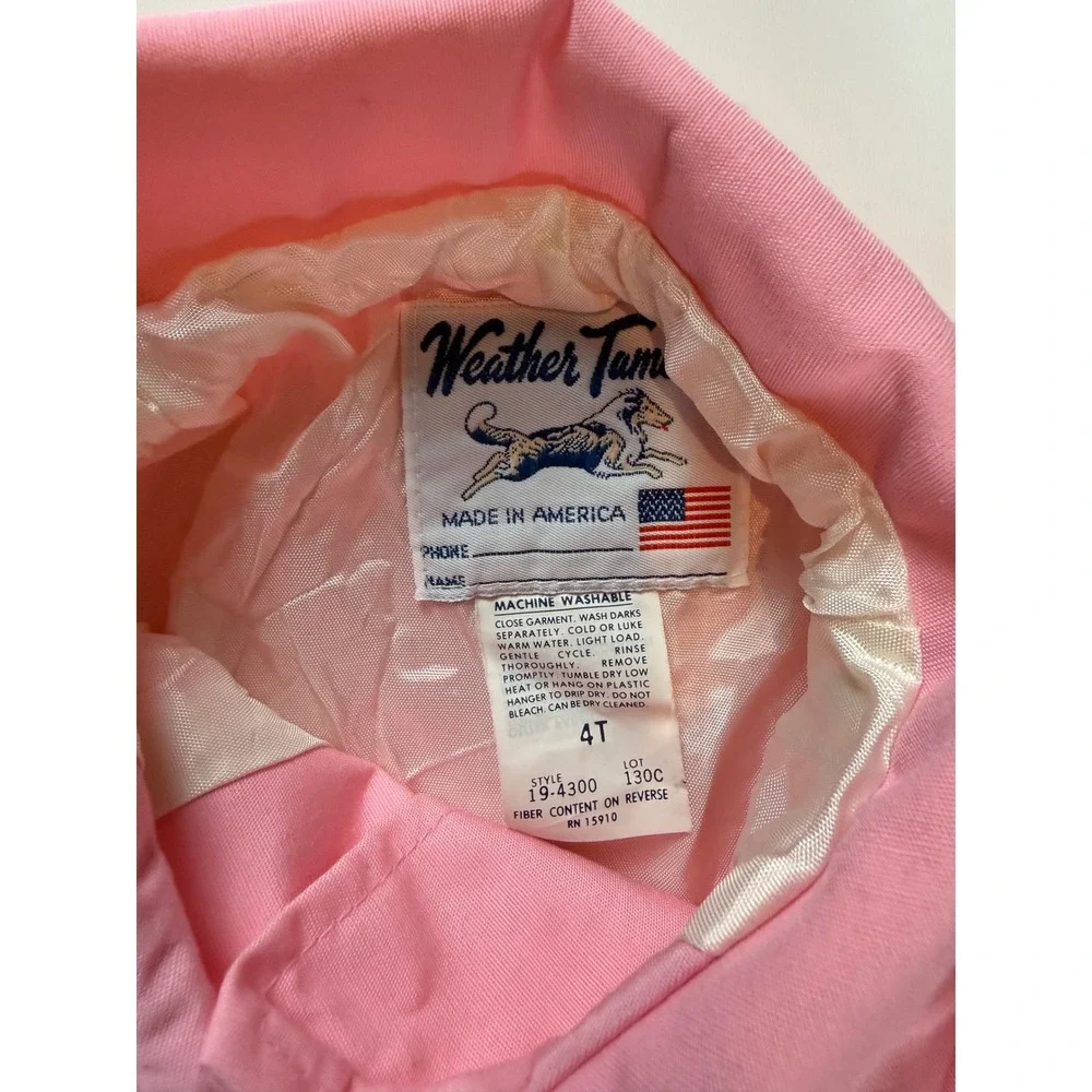 Vintage Weather Tamer Pink Floral‎ Embroidered Heart Button Jacket Girls 4T USA
